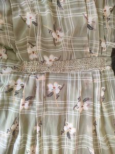 Green Floral Print Dress