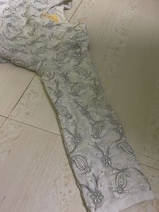 White Full Handwork Gown Wid Chiffon Dupatta