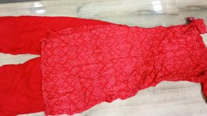 red kurta set