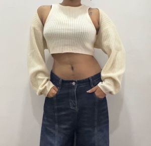 H&amp;M Cream Tank Bolero Shrug Top Garment Set