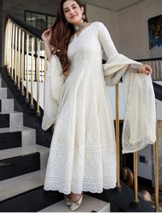 Elegant White Anarkali Suit