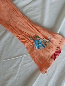 Peach Embroidery Kurta
