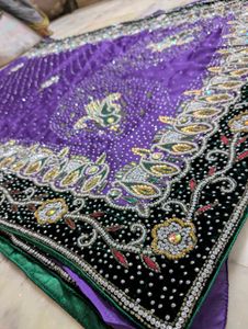 Purple Embellished Saree