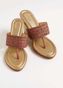 Diva Pink & Gold Thong Sandals