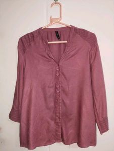 Mauve Button-Down Blouse