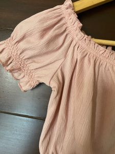 Dusty Pink Colour Off Shoulder Top(S)