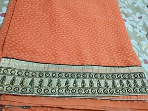 Orange Saree With Blouse