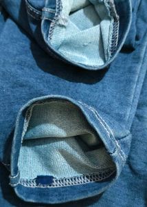 Skinny Cotton Denim-Look Leggings