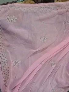 Light Pink Embellished Saree