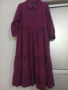 Purple Tiered Maxi Dress, Size Large