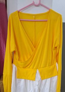 Yellow Wrap Top