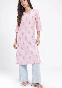 pink floral kurti