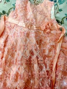 Pretty Blue Sequin Dress+ Peach+ SkyBlue