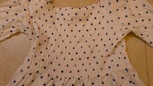 Polka Dot Smocked Blouse