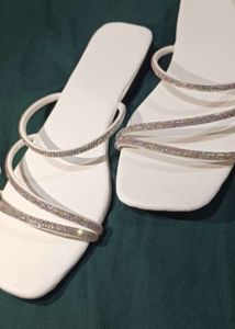 Pink Rhinestone Flats..Indian 4 Size