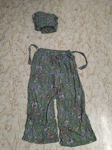Green Floral Print Lounge Set