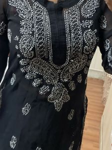 Black Embroidered Kurta  – Used, Half Price