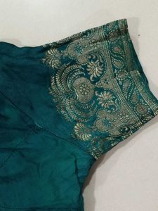 Green Pattu Blouse