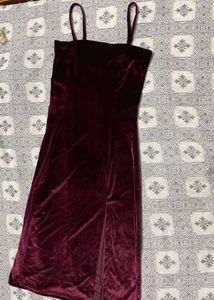 Burgundy Velvet Mini Dress