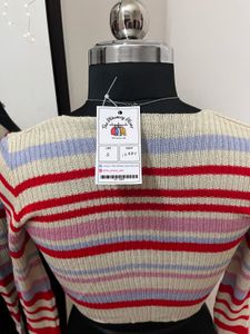 Front Tie-up Ribbed Top