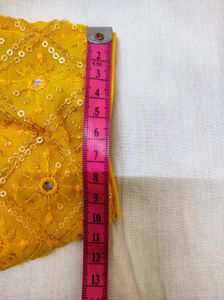 Yellow Mirror Work Blouse