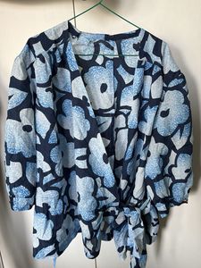 Floral Print Wrap Top