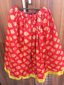 Red & Gold Ethnic Skirt