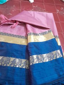 Pink & Blue Saree