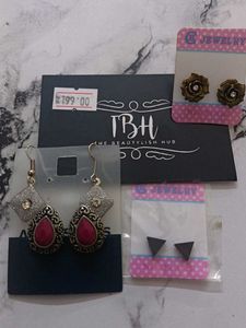 Assorted Earrings - Four Pairs