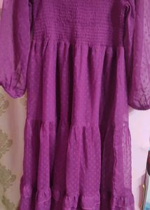 Purple Tiered Midii Dress