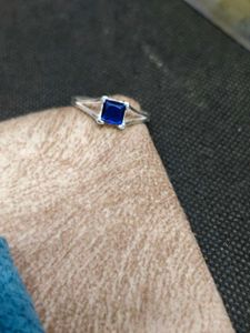 Pure Silver Ring In Blue Stone