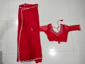 Red Saree with Blouse