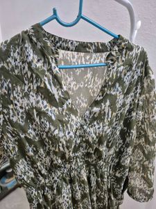 Olive Print Dress