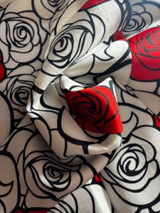 Black &amp; Red Rose-Printed Skater Skirt – Scuba Crep