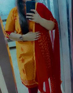 Mustard Yellow Kurti With Dupatta