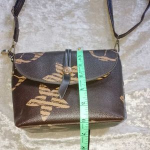 Vintage Brown Floral Crossbody Bag