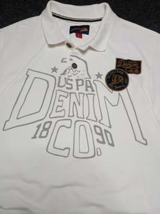 USPA Denim Co. White Polo Shirt