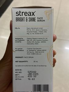 Streax Bright &amp; Shine Face Serum