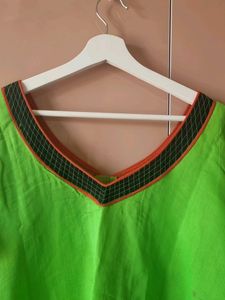 4XL Embroidery Beautiful Cotton Straight Kurti 😍