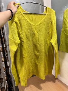 Final Offer✨🔥Neon Yellow Loose Fit Sweater