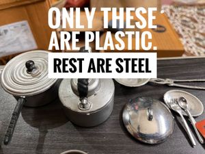 Vintage Miniature Stainless Steel Kitchen Set