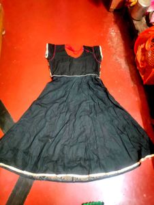 Embroidered Black &amp; Red Dress