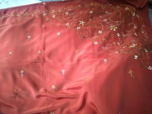 Embroidery Work  Saree With Blouse 🌷