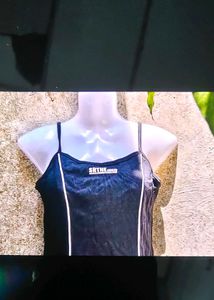 BLACK MINI DRESS WITH WHITE TRIM
