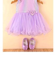Lavender Birthday Frok For Baby Girl With Sho