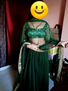 Green Full Sleeve Lehnga Choli
