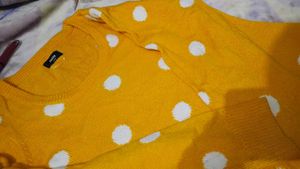 Cute Yellow Polka Dot Sweater