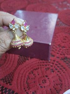 Elegant Gold-Tone Jhumka Earrings