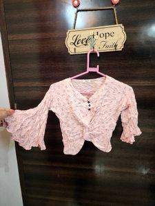 Cute Pink Heart Crop Top