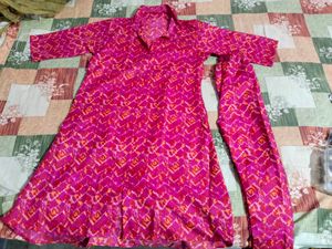 Pink Printed Coord Set